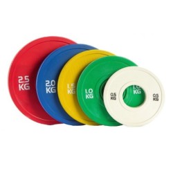 Disco Olimpico Bumper Color Casquillo acero.