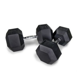 Mancuernas Hexagonales Goma Negro 2