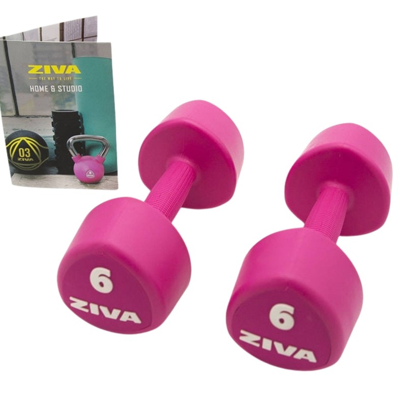 Mancuernas ZIVA CHIC Rosa| Compactas y antideslizantes para casa