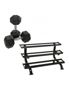 Pack Soporte Mancuernas Hexagonales 2,5-25 kg